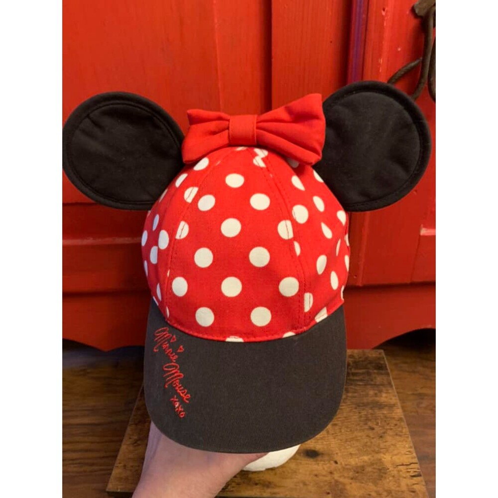 Disneyland Disney Parks Youth Small Minnie Mouse Hat with Ears Bow Polka Dot EUC